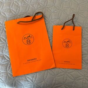 Hermès Orange Shopping Bags